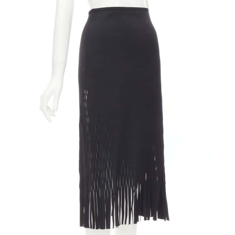 Dion Lee Perforated Fringe Skirt Black Polyester Very good condition - Inside View