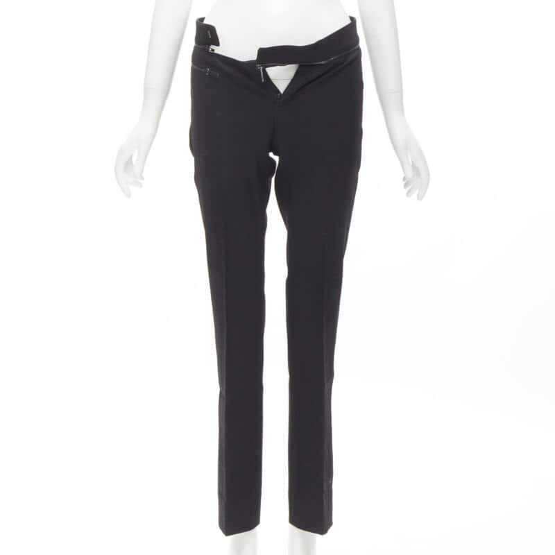 Gucci Silver Trim Trousers Black Wool Never worn - Back View