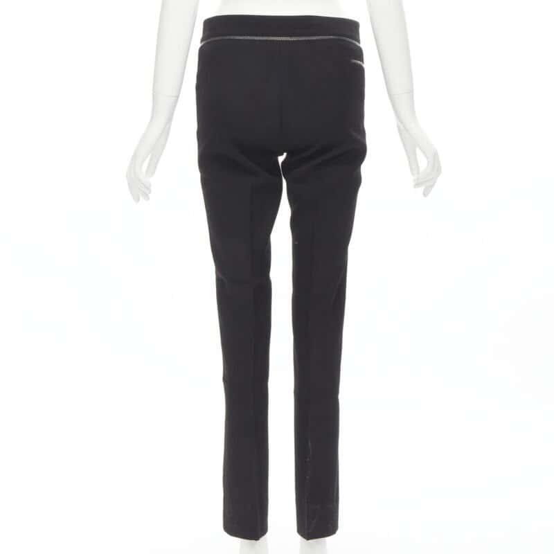 Gucci Silver Trim Trousers Black Wool Never worn - Box View