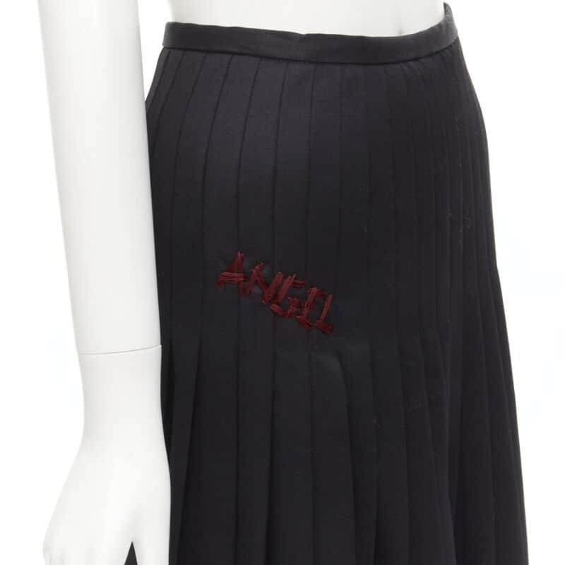 Dsquared2 Angel Pleated Skirt Black Wool Never worn - Back View