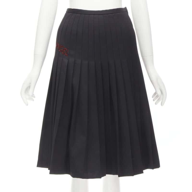 Dsquared2 Angel Pleated Skirt Black Wool Never worn - Inside View