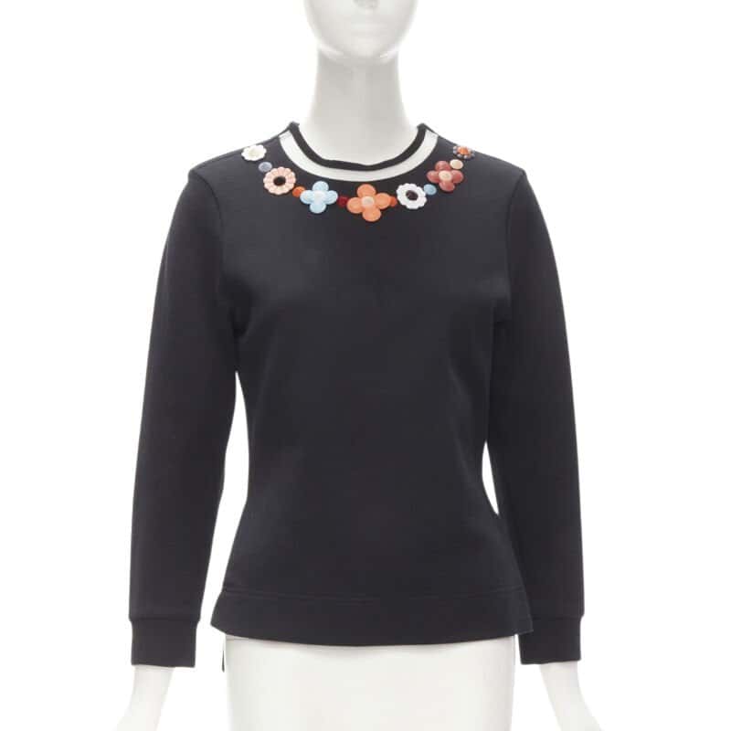 Fendi Flowerland Pullover Black Cotton Very good condition - Front View