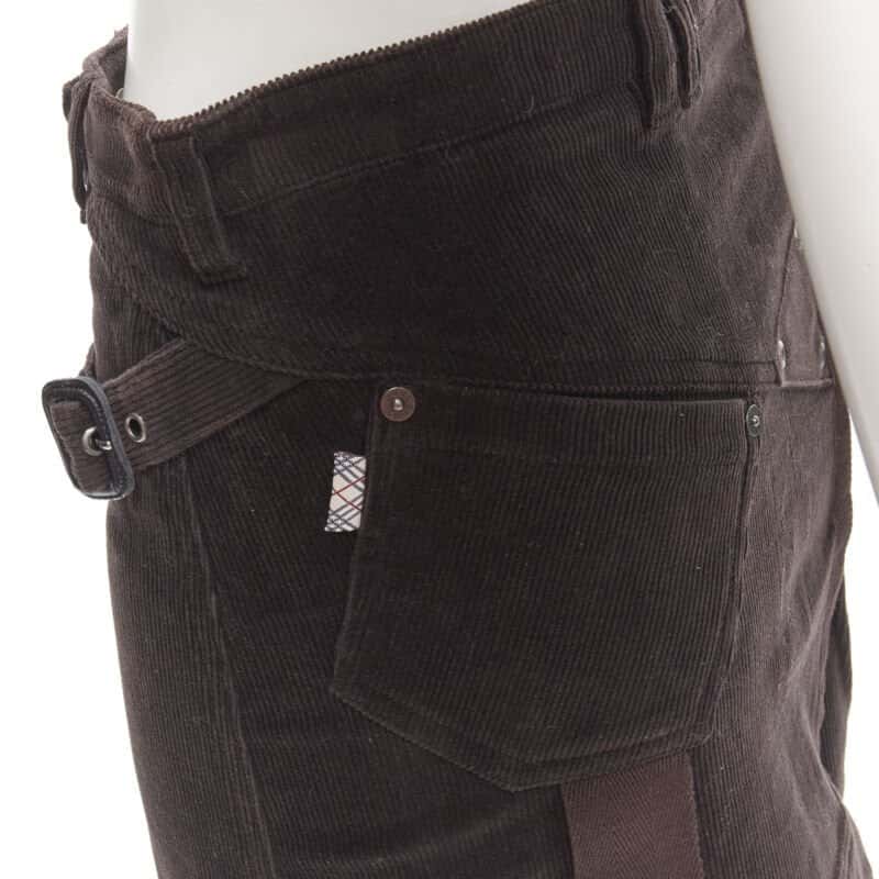 Burberry Corduroy Trench Skirt Brown Polyester Never worn - Back View