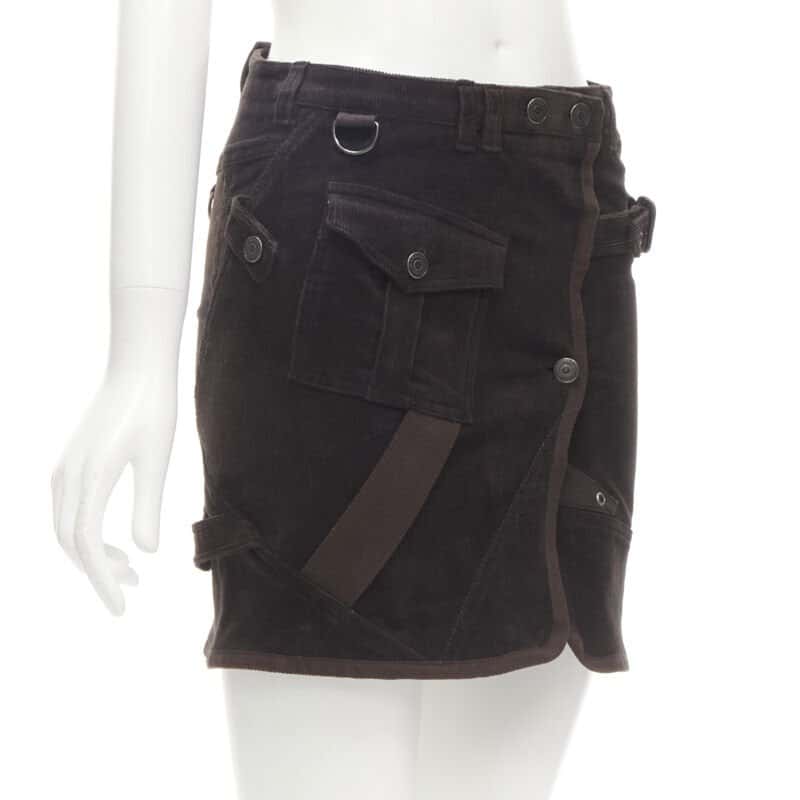 Burberry Corduroy Trench Skirt Brown Polyester Never worn - Inside View