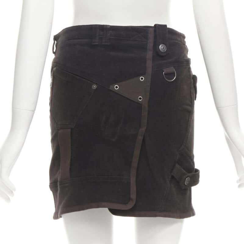 Burberry Corduroy Trench Skirt Brown Polyester Never worn - Box View