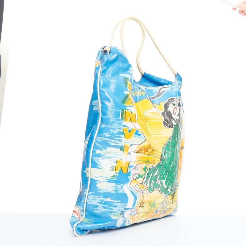 Lanvin Cartoon Print Tote Blue Very good condition - Inside View