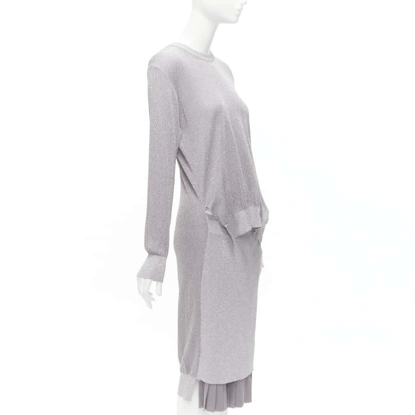Toga Archives Lurex Pleats Dress Silver Polyester Very good condition - Inside View