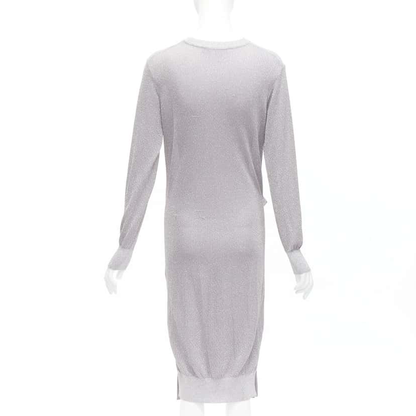 Toga Archives Lurex Pleats Dress Silver Polyester Very good condition - Box View