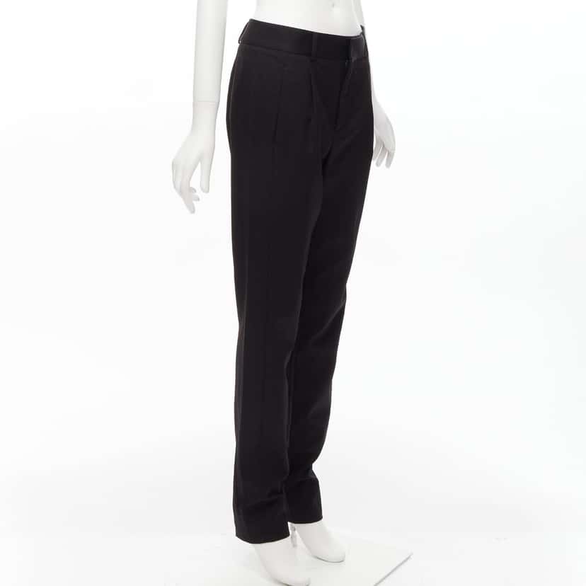 Saint Laurent Wool Pleat Trousers Black Wool Very good condition - Inside View