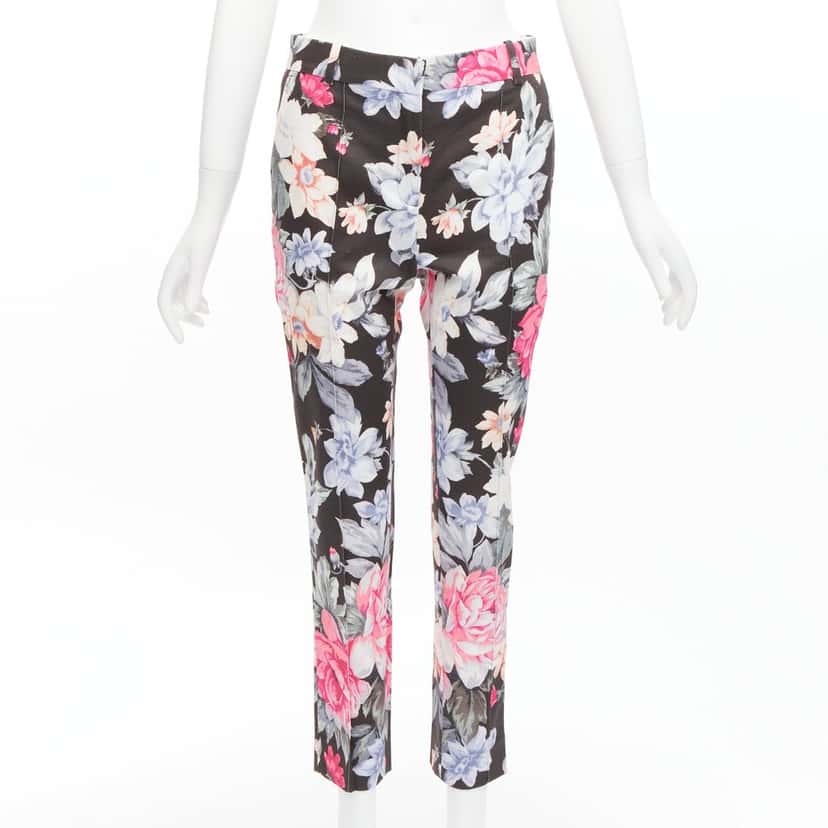 Celine Floral Tapered Pants MultiColor Cotton Never worn - Front View