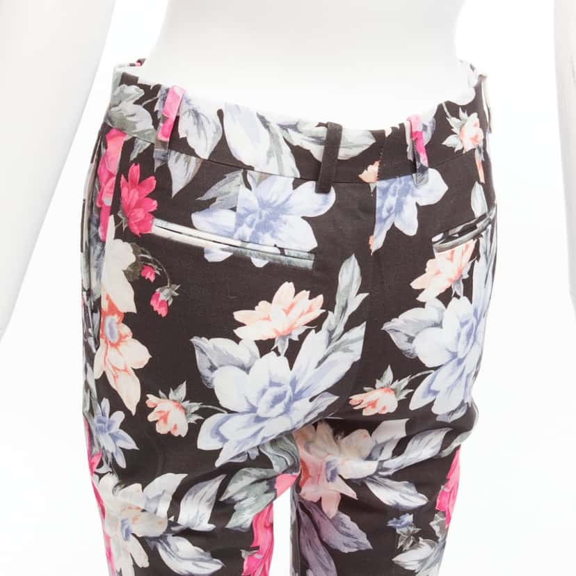 Celine Floral Tapered Pants MultiColor Cotton Never worn - Back View