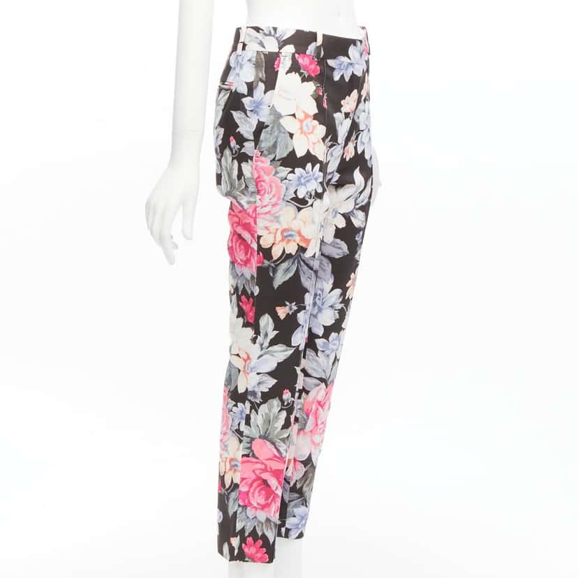 Celine Floral Tapered Pants MultiColor Cotton Never worn - Inside View