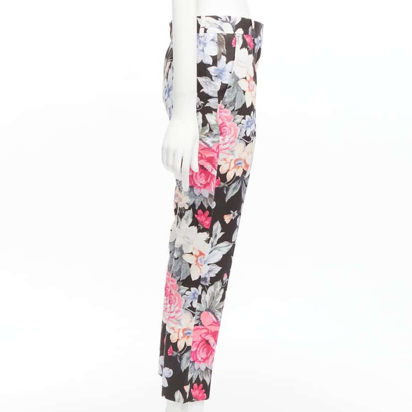 Celine Floral Tapered Pants MultiColor Cotton Never worn - Model View