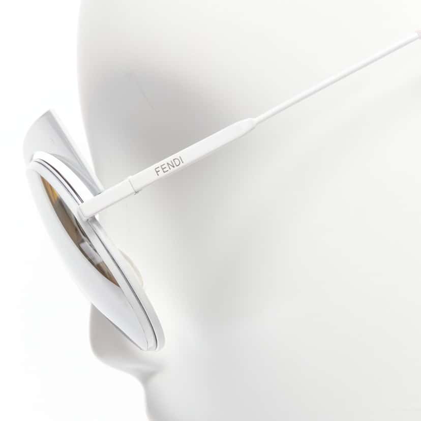 Fendi Gradient Cat Eye Sunglasses White Metal Never worn - Back View
