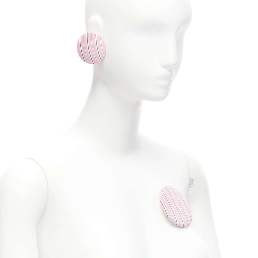 Balenciaga Fabric Badge Earrings Pink Very good condition - Back View