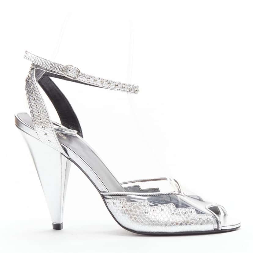Celine Hedi Slimane Heels Silver Leather Good condition - Front View