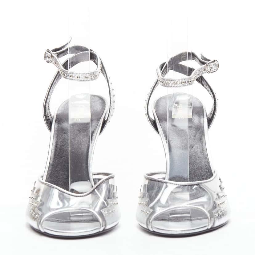 Celine Hedi Slimane Heels Silver Leather Good condition - Inside View