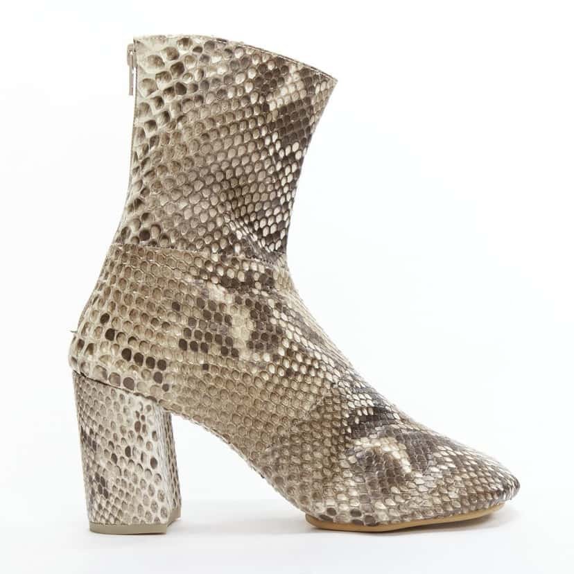 Junya Watanabe Scaled Leather Toe Boots Beige Leather Very good condition - Front View