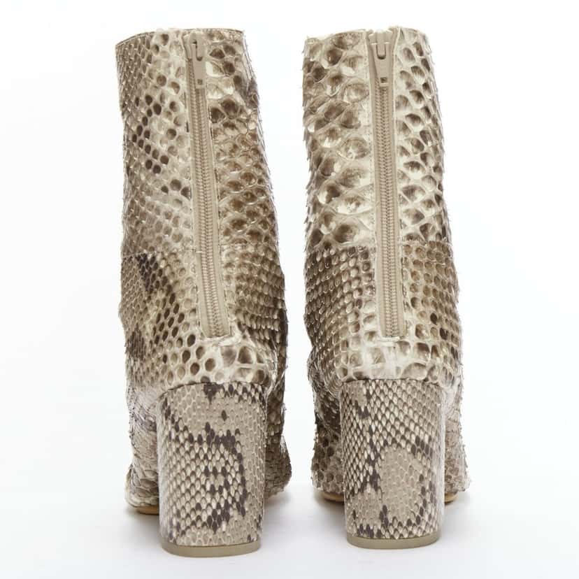 Junya Watanabe Scaled Leather Toe Boots Beige Leather Very good condition - Box View