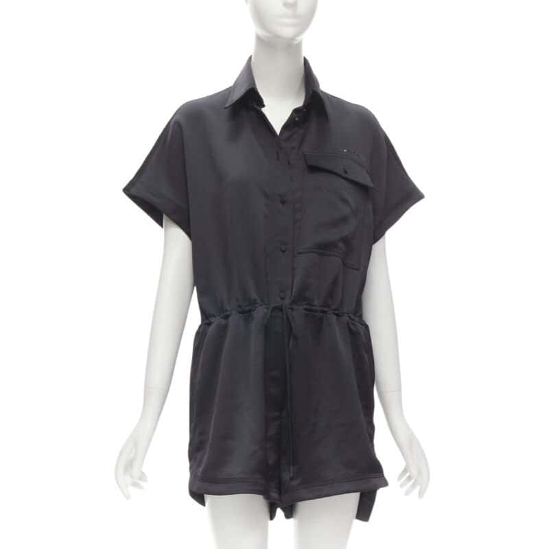 OFF-WHITE Logo Pocket Romper Black Polyester Very good condition - Front View