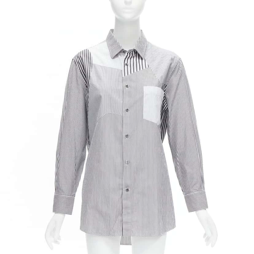 Alexander McQueen Mixed Stripe Shirt Grey Cotton Never worn - Front View