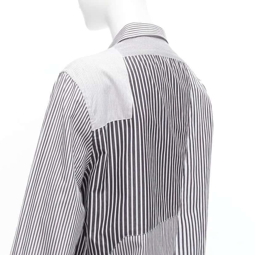 Alexander McQueen Mixed Stripe Shirt Grey Cotton Never worn - Back View