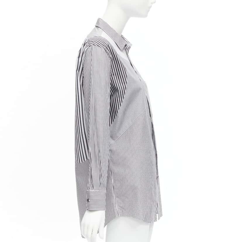 Alexander McQueen Mixed Stripe Shirt Grey Cotton Never worn - Model View