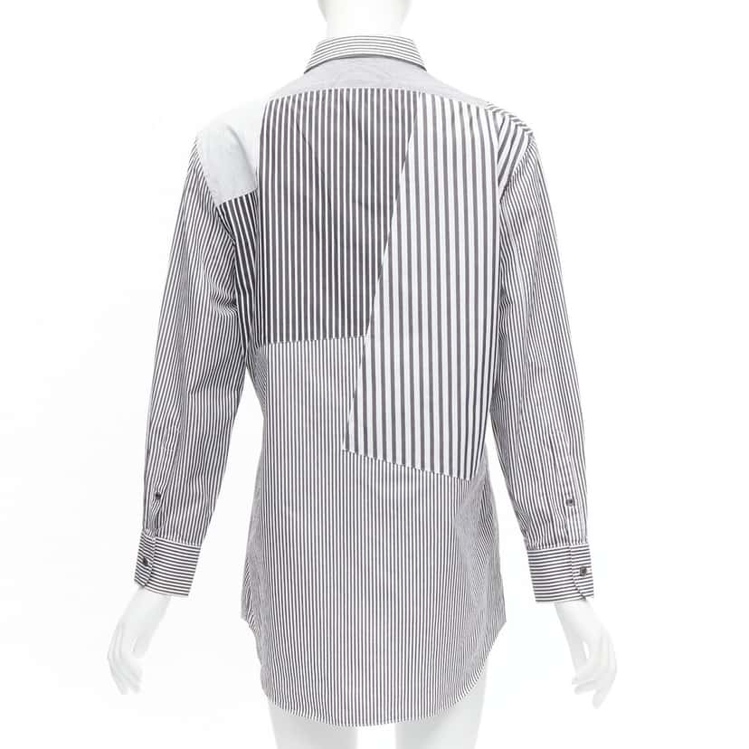 Alexander McQueen Mixed Stripe Shirt Grey Cotton Never worn - Box View