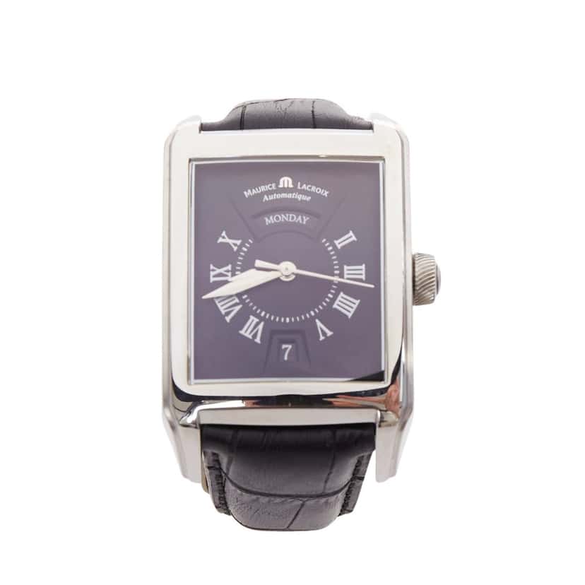 Maurice Lacroix Pontos Rectangulaire XL Black Metal Very good condition - Front View