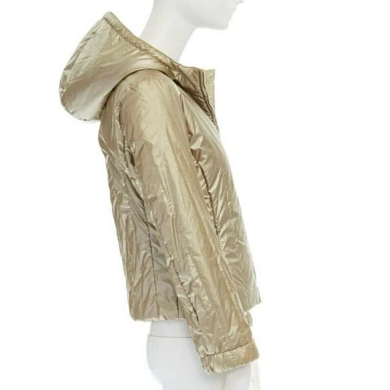 Prada Gold Nylon Winter Jacket Gold Fair condition - Inside View