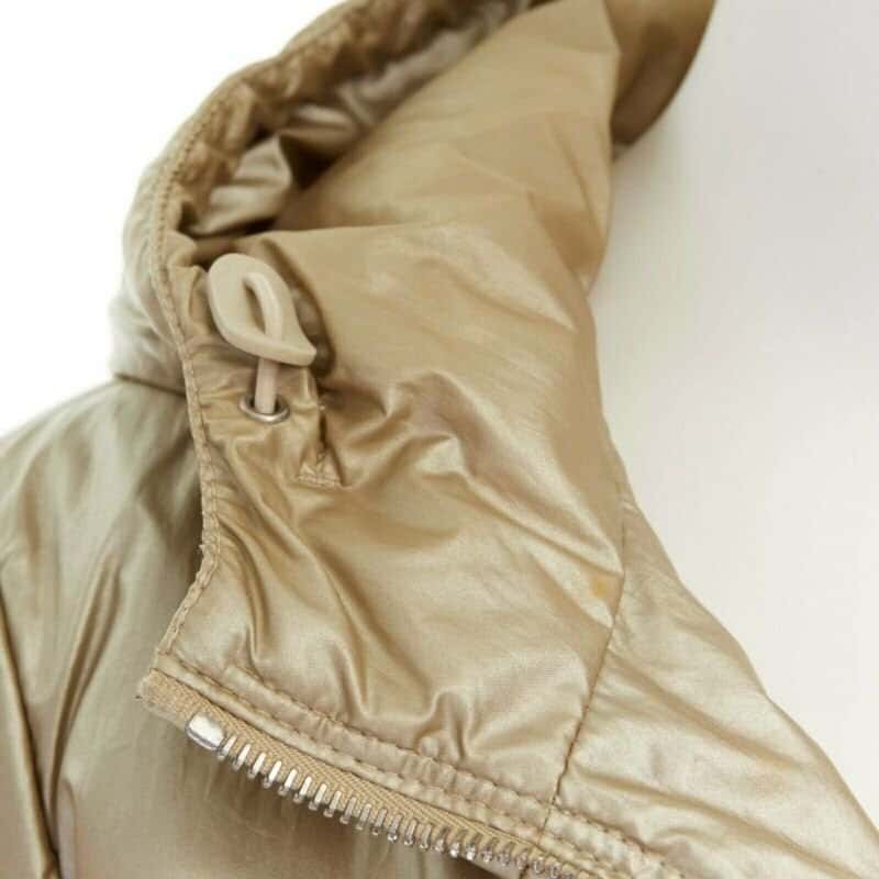 Prada Gold Nylon Winter Jacket Gold Fair condition - Box View