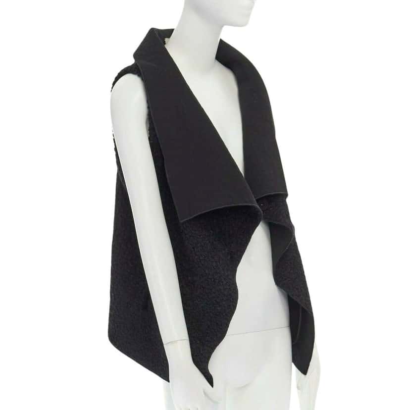 Roland Mouret Wool Draped Vest Jacket Black Wool Never worn - Front View
