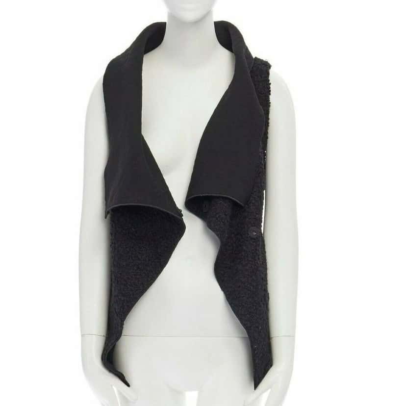 Roland Mouret Wool Draped Vest Jacket Black Wool Never worn - Inside View