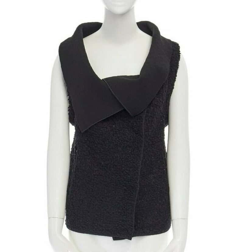 Roland Mouret Wool Draped Vest Jacket Black Wool Never worn - Model View
