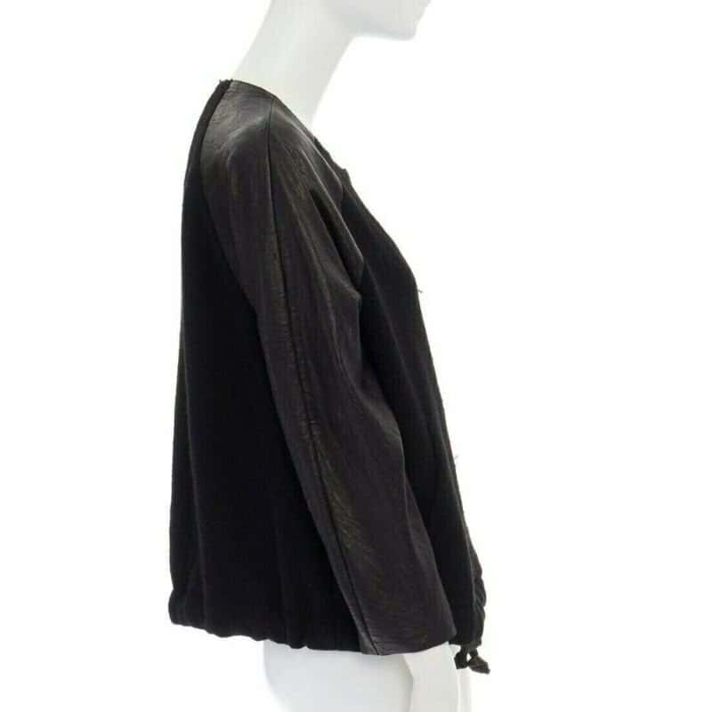 Isabel Marant Leather Sleeve Wool Bomber Black Wool Fair condition - Model View