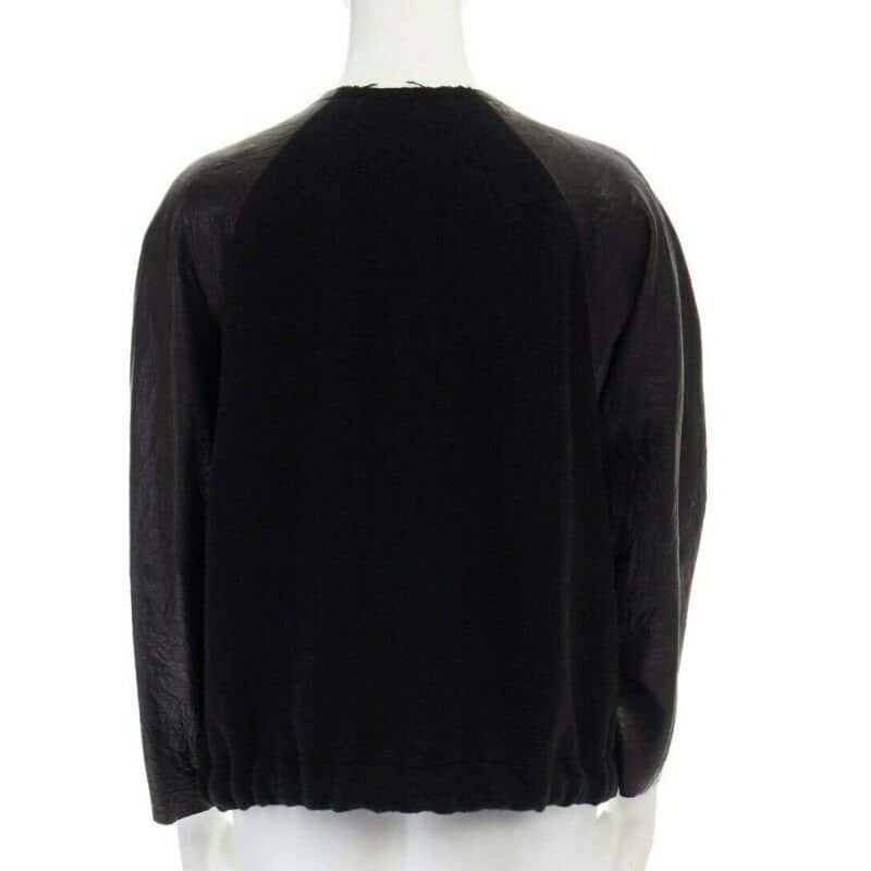 Isabel Marant Leather Sleeve Wool Bomber Black Wool Fair condition - Box View