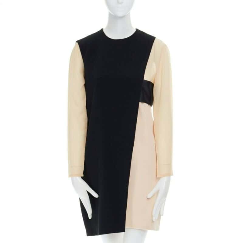 Celine Layered Silk Dress Black Polyester Good condition - Front View