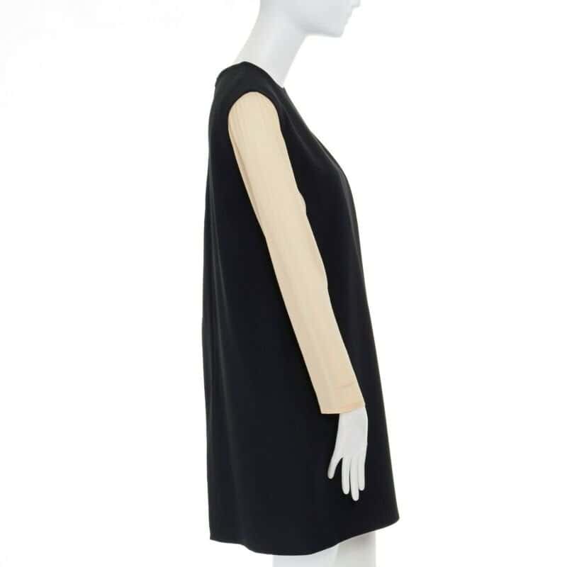 Celine Layered Silk Dress Black Polyester Good condition - Model View
