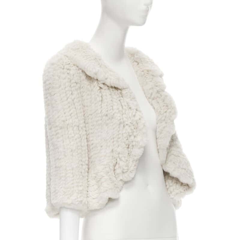 Matthew Williamson Beige Fur Ruffle Jacket Beige Fur Never worn - Model View
