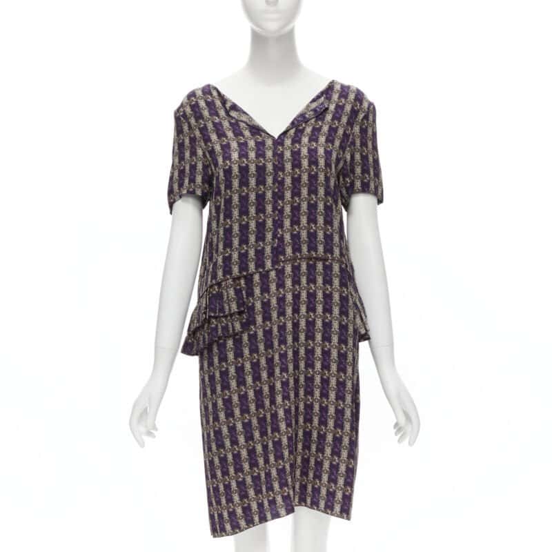 Marni Jewel Print Dress Purple Silk Never worn - Front View
