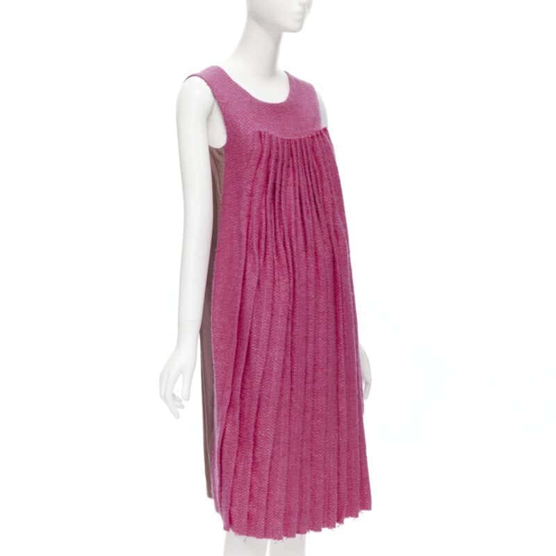 Marni Tweed Pleat Dress Pink Tweed Never worn - Inside View