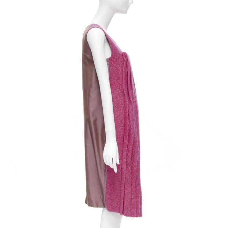 Marni Tweed Pleat Dress Pink Tweed Never worn - Model View