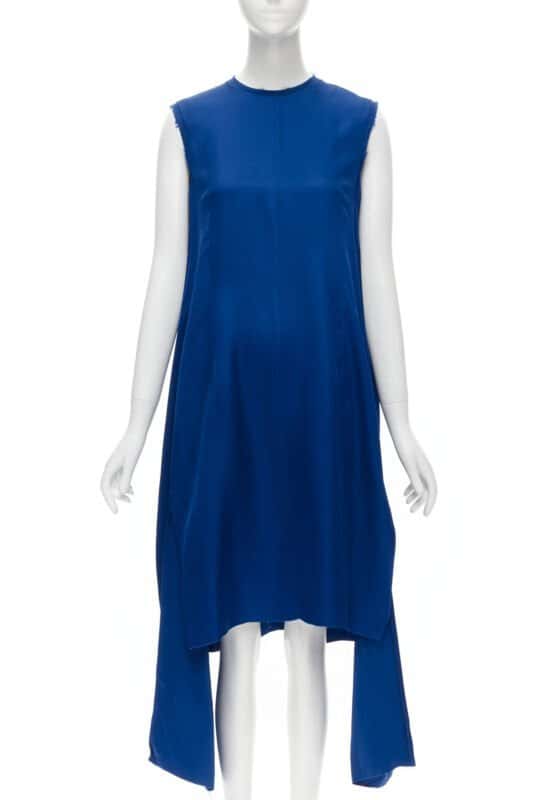 Marni Frayed Hem Dress Blue Viscose Never worn - Front View