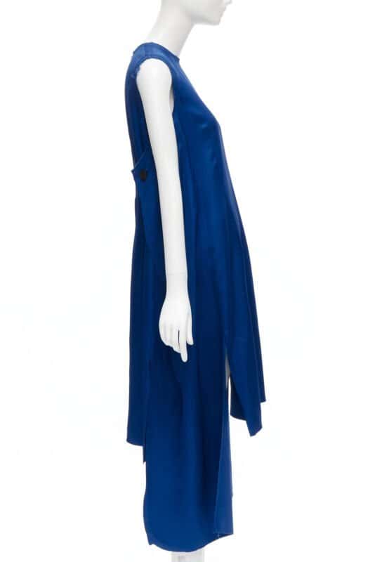 Marni Frayed Hem Dress Blue Viscose Never worn - Model View