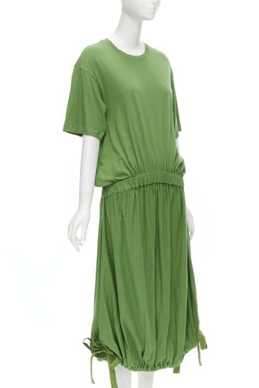 Marni Bow T-Shirt Dress Green Cotton Never worn - Inside View