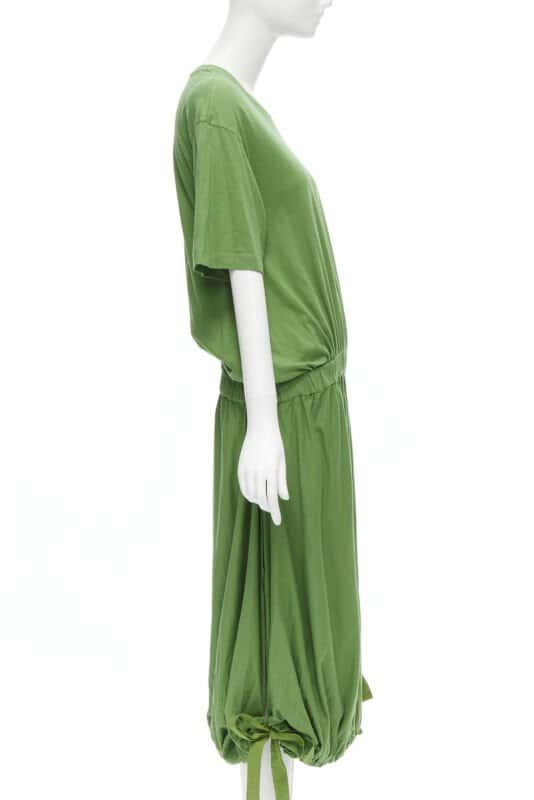 Marni Bow T-Shirt Dress Green Cotton Never worn - Model View