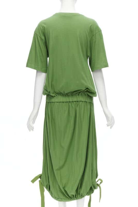 Marni Bow T-Shirt Dress Green Cotton Never worn - Box View