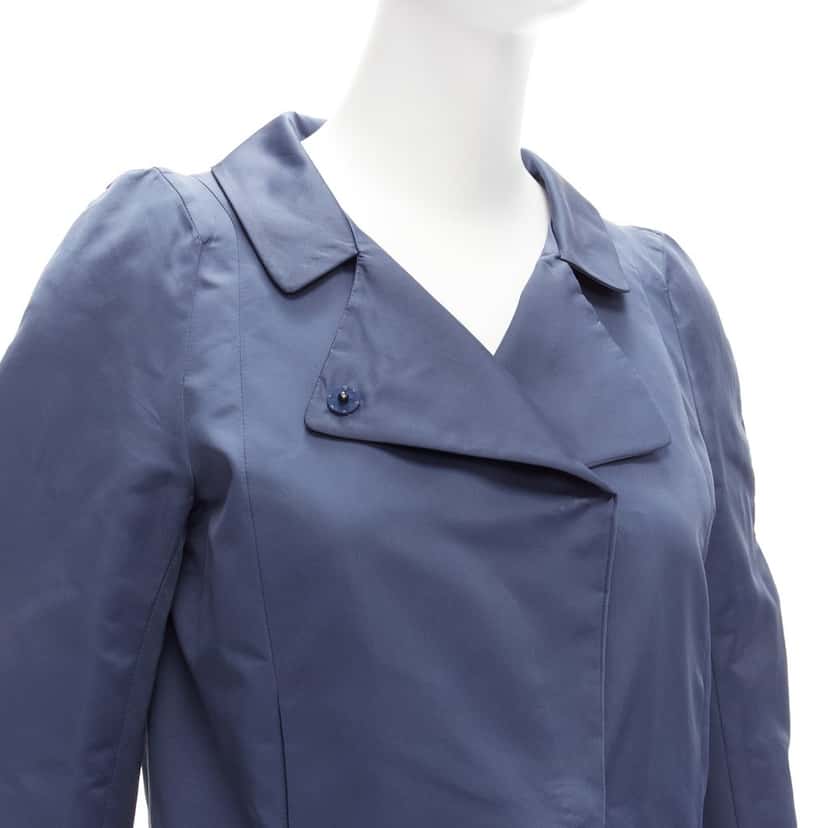 Marni Creased Crop Jacket Blue Polyester Very good condition - Back View