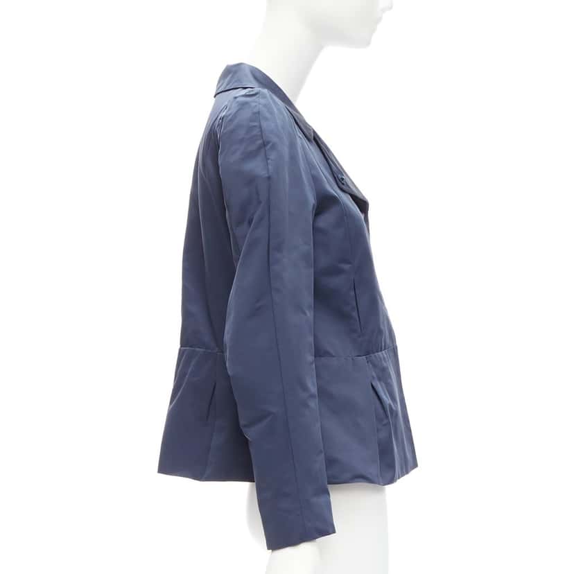 Marni Creased Crop Jacket Blue Polyester Very good condition - Model View