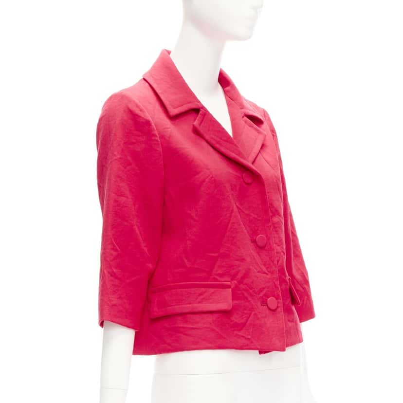 Marni Zip Biker Jacket Red Polyester Never worn - Model View